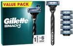 Gillette Mach3 Nassrasierer Herren, Rasierer + 6 Rasierklingen mit 3-fach...