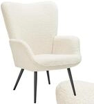 tectake&reg; Skandinavischer Stil Ohrensessel, Teddy Sessel Hygge, Boucl&eacute; Sessel