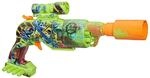 Nerf Zombie Driller Dart-Blaster im Zombie-Look mit Graffiti-Muster, interaktives