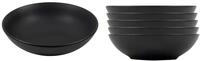 Spetebo Feinkeramik Suppenteller 20 cm schwarz matt - 6er Set