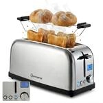 Sommertal ST1500 4 Scheiben Langschlitztoaster | XXL | Edelstahl Toaster mit