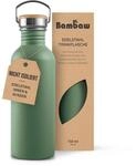 Bambaw Edelstahl-Wasserflasche, 680 ml, gr&uuml;n, sp&uuml;lmaschinenfest, nicht isoliert,