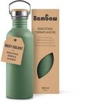 Bambaw Trinkflasche Edelstahl 500ml, Nicht-isolierte Trinkflasche Gr&uuml;n, Kinder
