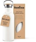 Bambaw Trinkflasche Edelstahl 500ml, Nicht-isolierte Trinkflasche Wei&szlig;, Fahrrad