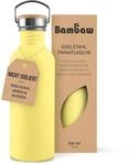 Bambaw Edelstahl Trinkflasche 500ml, Nicht-isolierte Trinkflasche Gelb, Trinkflasche