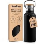 Bambaw Edelstahl Isolierflasche 500ml, Trinkflasche 500ml Edelstahl, F&uuml;r Hei&szlig;- &