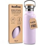 Bambaw Thermosflasche Edelstahl 500ml, Wasserflasche Thermo, Doppelwandig &