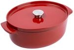 KitchenAid Cast Iron 30cm/5,6L Ovaler Kasserolle mit Deckel, Hochwertig, Robust &