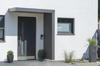 Gutta Rechteckvordach BS Plus 200 mit Seitenteil rechts - Anthrazit | Ma&szlig;e: 200 x 90