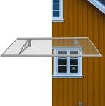 TRUTZHOLM Vordach f&uuml;r Haust&uuml;r aus Aluminium und Polycarbonat 115 x 80 cm