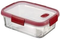 Keter Cook Glasbeh&auml;lter, Transparent/Rot, 15 x 20 x 7 cm, 4er-Pack