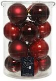 Decoris Christbaumkugeln Weihnachtsrot Glanz & Matt - 16 St&uuml;ck Glas 8 cm Durchmesser