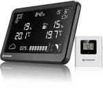 Bresser MeteoTemp TBH Wetterstation Funk mit Au&szlig;ensensor, Luftdruck | Innen und