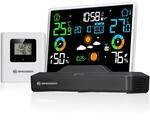 Bresser Funk-Farbwetterstation Temperatur, Luftfeuchtigkeit, Wettervorhersage,
