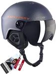 Black Crevice Erwachsene Skihelm Gstaad, Carbon Navy/orange, 51-54 cm