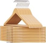 SONGMICS Kleiderb&uuml;gel Holz, 20er Set, B&uuml;gel aus Massivholz, Einkerbungen im