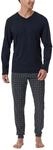 Schiesser Herren Schlafanzug lang mit B&uuml;ndchen - Nightwear Set
