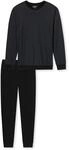 Uncover by Schiesser Herren Schlafanzug lang, schwarz, 48