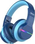 iClever Bluetooth Kinder Kopfh&ouml;rer, Farbige LED-Leuchten, Kinderkopfh&ouml;rer Over-Ear