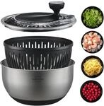 SILBERTHAL Salatschleuder Edelstahl 4,5l gro&szlig; & rutschfestem Boden - Salad Spinner