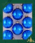 Krebs Glas Lauscha Weihnachtskugeln Blau gl&auml;nzend 8 St&uuml;ck/Set, &Oslash; 7 cm