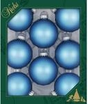 8 Christbaumkugeln aus Glas in hellblau