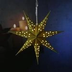 MARELIDA LED Papierstern Samststern Weihnachtsstern Faltstern 40cm 10LED Batterie