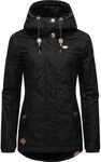 Ragwear Damen warme kurze Winterjacke mit Kapuze Monade Intl Black22 Gr. M