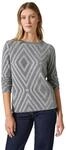 Damen Federgarn Shirt mit Muster