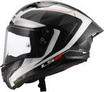 LS2, Integraler Motorradhelm THUNDER GP AERO RAUTE Gloss White Grey, XXL