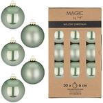 Weihnachtskugeln Glas 6cm 30 St&uuml;ck - matt & gl&auml;nzend - Christbaumkugeln