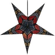 Faltbarer Leucht Papierstern, Weihnachtsdeko 60 cm, Horus blau/rot | Handgefertigter