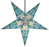 Faltbarer Leucht Papierstern, Weihnachtsdeko 60 cm, Menor t&uuml;rkis | Handgefertigter