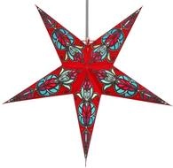 Faltbarer Leucht Papierstern, Weihnachtsdeko 60 cm, Medusa 2 rot/t&uuml;rkis 