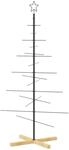 vidaXL Weihnachtsbaum Metall, Christbaum mit Holzst&auml;nder, Platzsparend DIY