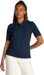 Tommy Hilfiger Damen Poloshirt Kurzarm 1985 Pique Regular Fit, Blau (Dark Blue), L