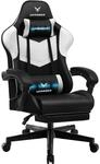 LUCKRACER Gaming Stuhl mit fu&szlig;st&uuml;tze B&uuml;rostuhl Ergonomisch mit verstellbare