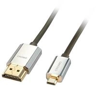 LINDY 41679 - HDMI-Kabel auf Typ Mini-HDMI A/D 3 Meter CROMO Slimline High Speed,