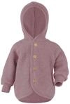 Engel Baby Jacke mit Kapuze Wollfleece (Rosenholz Melange, 50-56)