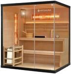 Artsauna Saunakabine Vantaa 175 mit Salzstein - Indoor Sauna 4 Personen - 8 kW Ofen,