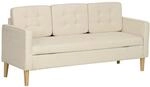HOMCOM 3 Sitzer Sofa, Couch mit Stauraum, Holzbeine, Gepolsterter Polstersofa mit