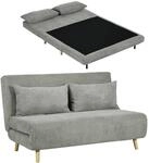 HOMCOM 3 in 1 Schlafsofa 2 Sitzer Sofa mit Schlaffunktion, 191 x 141 cm Klappbar