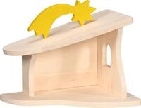HOLZTIGER 80617 - Stall/Krippe, handgearbeit aus Ahornholz, inkl. Weihnachtsstern,