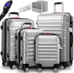 Monzana&reg; 4tlg Kofferset Schloss Organizer Kofferwaage Gurt Gel-Griffe