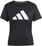 adidas Damen Run It Stripes Tee, Black, L