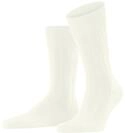 FALKE Herren Socken Lhasa Rib M So Wolle Kaschmir einfarbig 1 Paar, Wei&szlig; Off-White