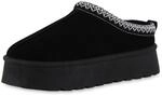 VAN HILL Damen Pantoffeln Plateau Prints Bequem Schuhe 214163 Schwarz 40