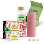 waterdrop&reg; Flasche aus Glas 600ml inkl. 18 zuckerfreie Drops - Geschenk f&uuml;r Frauen