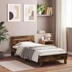 vidaXL Bettgestell, Bettrahmen mit Lattenrost, Bett G&auml;stebett mit Kopfteil