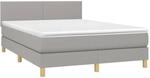 vidaXL Boxspringbett mit Matratze Doppelbett Polsterbett Bett Bettgestell Lattenrost